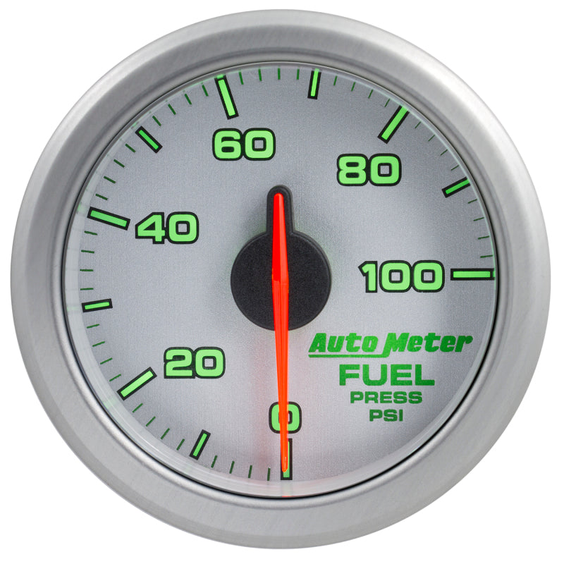 Autometer Airdrive 2-1/6in Fuel Pressure Gauge 0-100 PSI - Silver