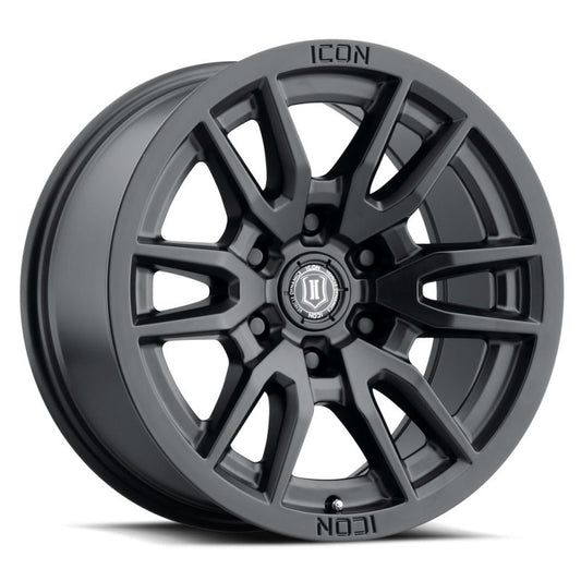 ICON Vector 6 17x8.5 6x135 6mm Offset 5in BS 87.1mm Bore Satin Black Wheel