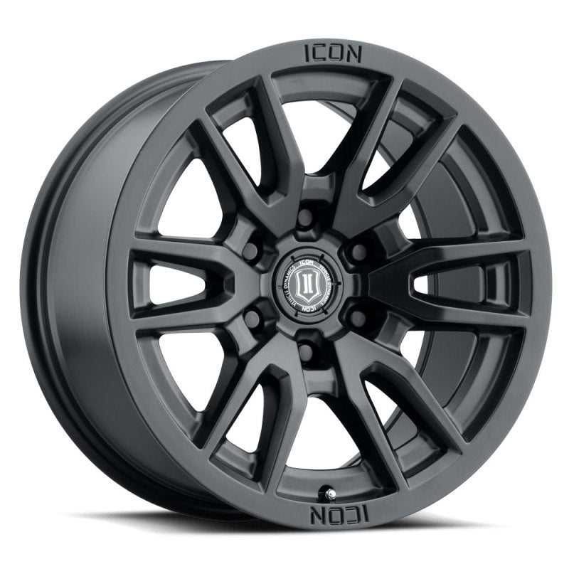 ICON Vector 6 17x8.5 6x120 0mm Offset 4.75in BS 67mm Bore Satin Black Wheel