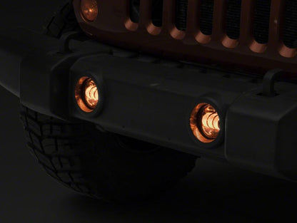 Raxiom 07-23 Jeep Wrangler JK & JL Axial Series Tri-Bar LED Fog Lights- Amber