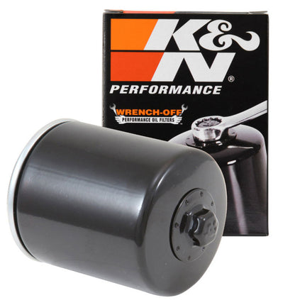 K&N Harley Davidson / Buell 3in OD x 4.063in H Black Oil Filter