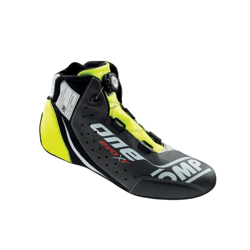 OMP One Evo X R Shoes Black/Silver/Fluorescent Yellow - Size 45 (Fia 8856-2018)