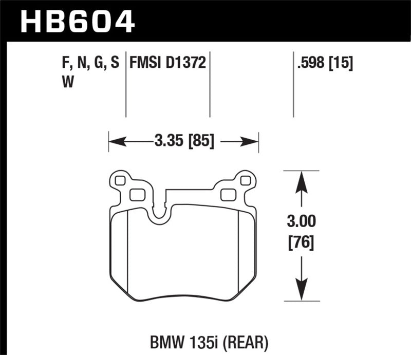 Hawk 08-13 BMW 135i 3.0L Base Rear ER-1 Brake Pads