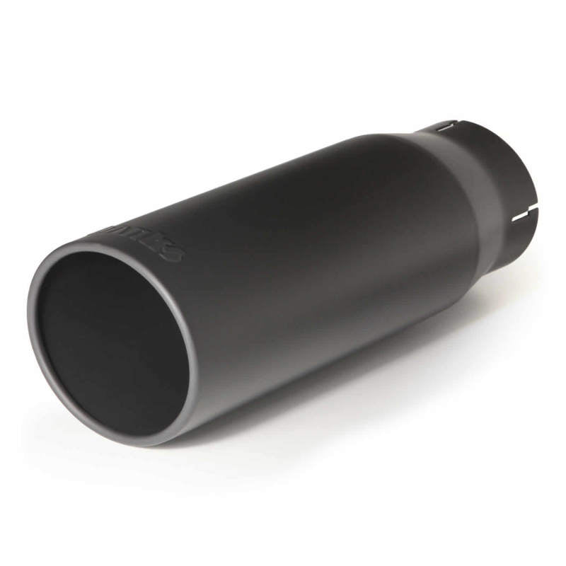 Banks Power Tailpipe Tip Kit - SS Round Straight Cut - Black - 3.5in Tube - 4.38in X 12in