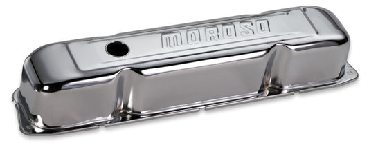 Moroso Mopar 361-440 Valve Cover - w/Baffles - Stamped Steel Chrome Plated - Pair