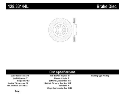 StopTech Drilled Sport Brake Rotor