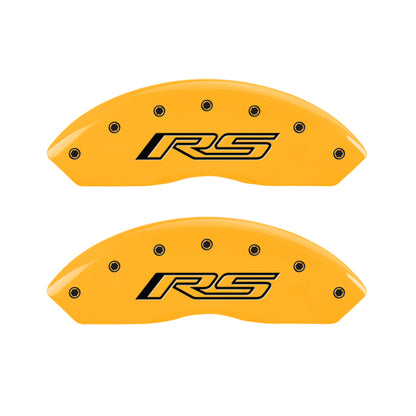 MGP 4 Caliper Covers Engraved Front & Rear Gen 5/RS Yellow finish black ch