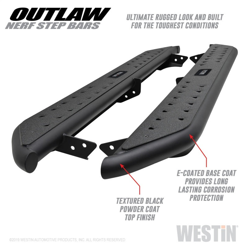 Westin 05-19 Toyota Tacoma Double Cab Outlaw Nerf Step Bars