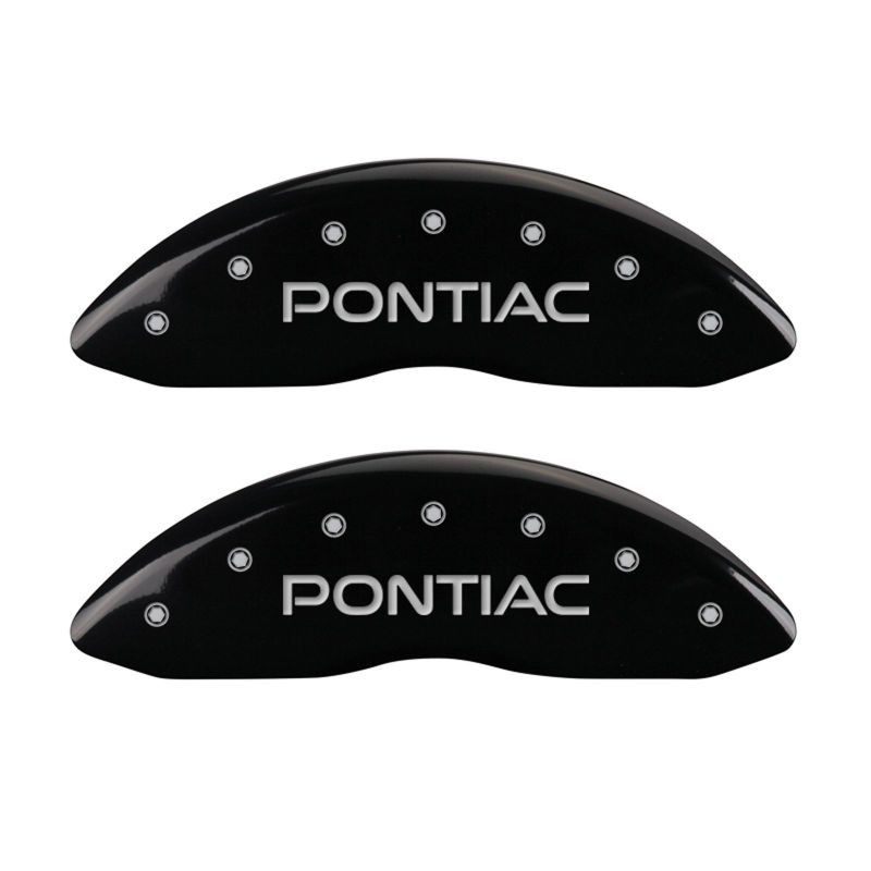 MGP 4 Caliper Covers Engraved Front Pontiac Rear Arrow Black Finish Silver Char 2006 Pontiac GTO