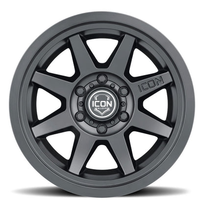 ICON Rebound 17x8.5 6x5.5 0mm Offset 4.75in BS 106.1mm Bore Satin Black Wheel