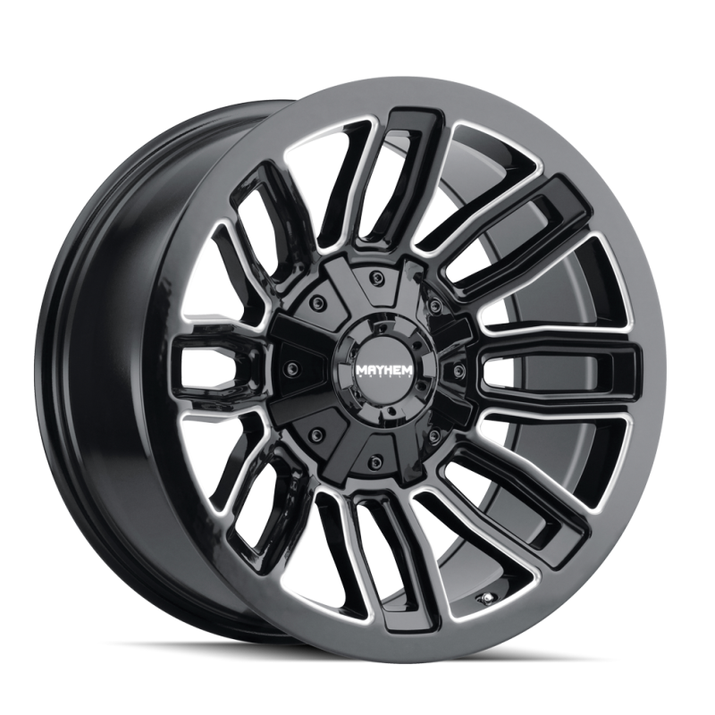 Mayhem 8108 Decoy 20x9 / 8x165.1 BP / 0mm Offset / 130.8mm Hub Black w/ Milled Spokes Wheel