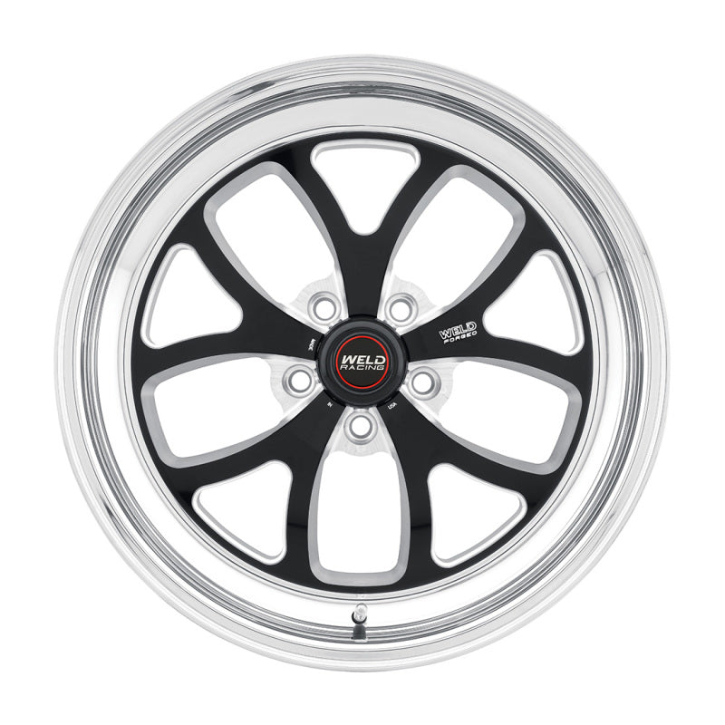 Weld S76 RT-S 18x5 / 5x112 BP / 5.1in BS / -23 Offset Black Center Wheel (High Pad) - Non-Beadlock