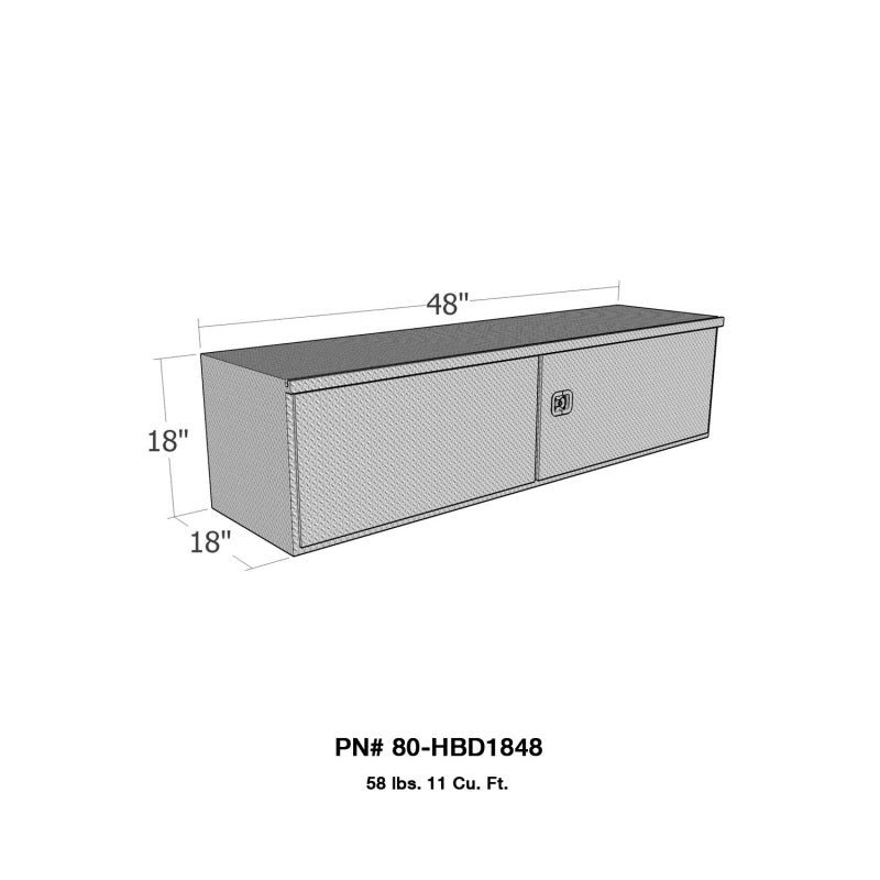 Westin/Brute HD Under Body 18in x 48in Barn Door w/ 3 Part Latch - Aluminum