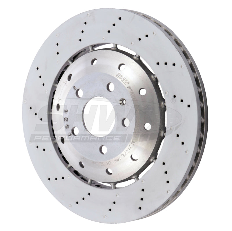 SHW 08-12 Audi R8 4.2L (Excl Ceramic Brakes) Front Drill-Dimp Lightweight Brake Rotor (420615301D)