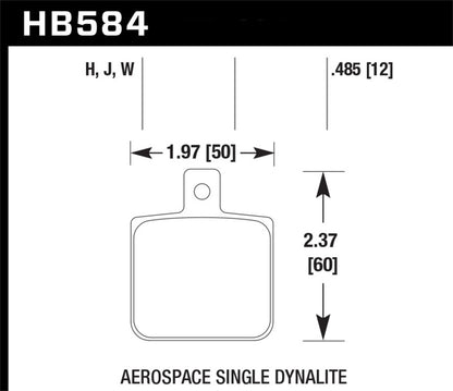 Hawk Aerospace Single Dynalite HPS 5.0 Street Brake Pads