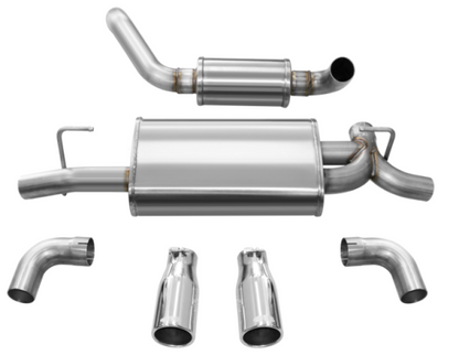 Corsa 2018-2024 Jeep Wrangler JL 2.5in Dual Rear Exit Polished Tips Touring Axle-Back Exhaust