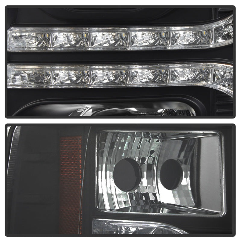 Spyder Chevy Silverado 1500 07-13 V2 Projector Headlights - LED DRL - Black PRO-YD-CS07V2-DRL-BK