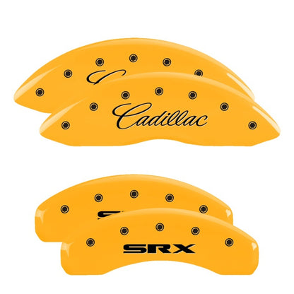 MGP 4 Caliper Covers Engraved Front & Rear GMC Yellow finish black ch