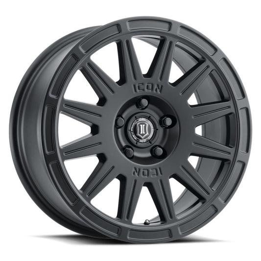 ICON Ricochet 17x8 5x108 38mm Offset 6in BS Satin Black Wheel