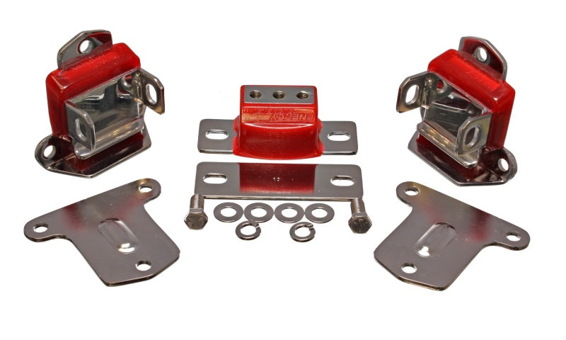 Energy Suspension 67-72 Chevrolet Camaro Red Motor and Transmision Mounts; Chrome Finish