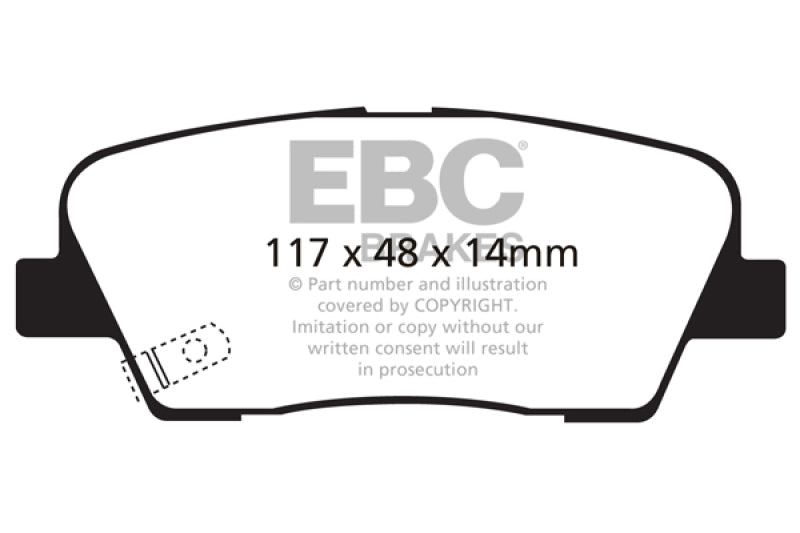 EBC 2009-2016 Hyundai Genesis Coupe 2.0L Turbo Ultimax2 Rear Brake Pads