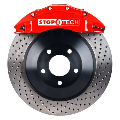 StopTech 08-13 Toyota Land Cruiser Front BBK w/ Red ST-65 Calipers Drilled 380x35mm Rotor