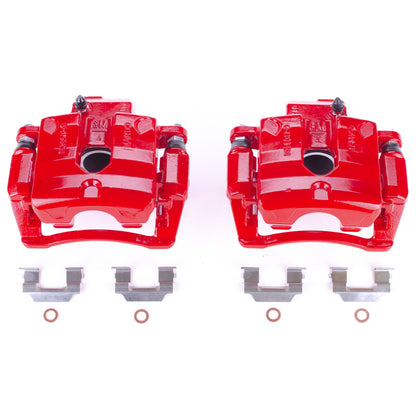 Power Stop 2008 Cadillac CTS Rear Red Calipers w/Brackets - Pair