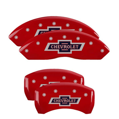 MGP 4 Caliper Covers Engraved F & R 100 Anniversary Red Finish Silver Char 2019 Chevrolet Equinox