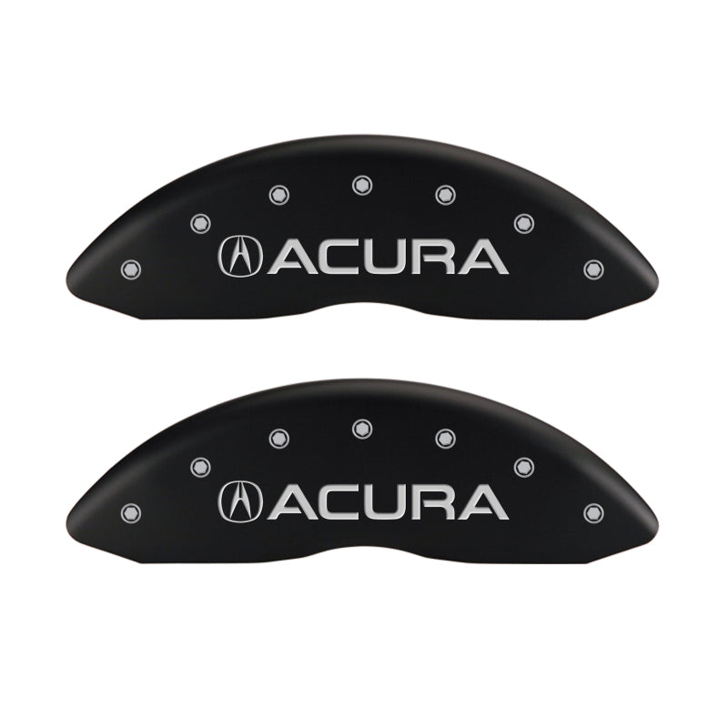 MGP 4 Caliper Covers Engraved Front & Rear Acura Red finish silver ch