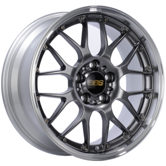 BBS RS-GT 19x8 5x114.3 ET45 Diamond Black Center Diamond Cut Lip Wheel - 82mm PFS Required