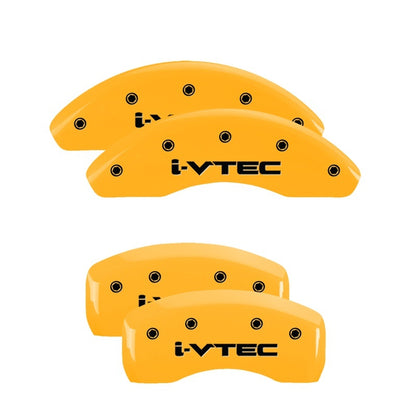 MGP 4 Caliper Covers Engraved Front & Rear Acura Yellow finish black ch