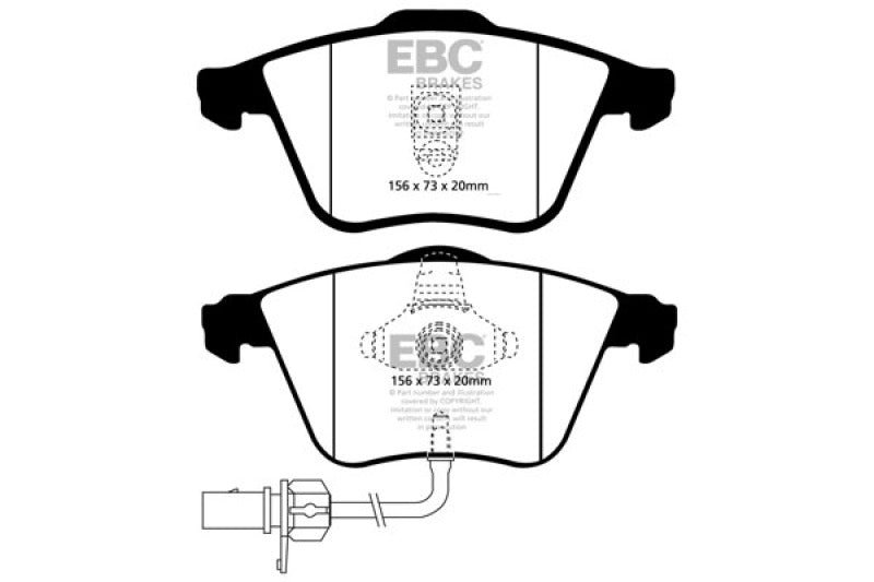 EBC 02-04 Audi A6 Quattro 2.7 Twin Turbo Sedan (4 Pad Set) Redstuff Front Brake Pads