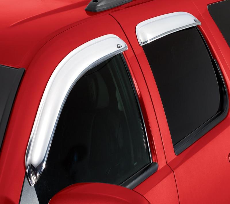 AVS 09-17 Chevy Traverse Ventvisor Outside Mount Front & Rear Window Deflectors 4pc - Chrome