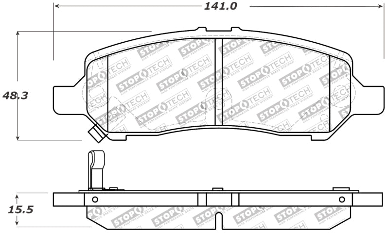 StopTech Performance Rear Brake Pads 13-14 Dodge Dart/Jeep Cherokee