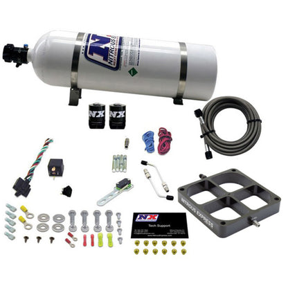 Nitrous Express Single Entry Crossbar 8500 Based Throttle Body Nitrous Kit w/15lb Bottle