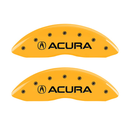 MGP 4 Caliper Covers Engraved Front & Rear Acura Yellow Finish Black Char 2008 Acura TL