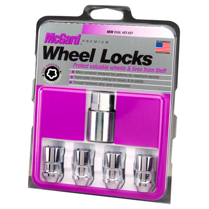 McGard Wheel Lock Nut Set - 4pk. (Cone Seat) 1/2-20 / 3/4 & 13/16 Dual Hex / 1.46in. Length - Chrome