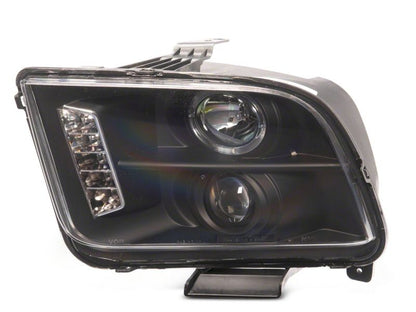 Raxiom 05-09 Ford Mustang Excluding GT500 LED Halo Projector Headlights- Blk Housing (Clear Lens)