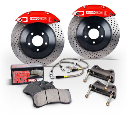 StopTech 2015 Ford Mustang GT Front Big Brake Kit Black ST-60 Calipers 380x34mm Slotted 1pc Rotors