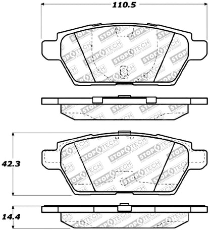 StopTech Performance 06-07 Mazdaspeed 6 Rear Brake Pads