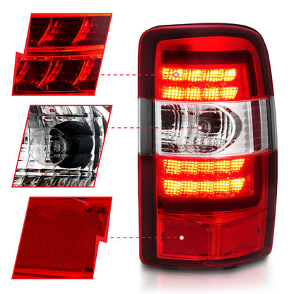 ANZO 2000-2006 Chevrolet Tahoe LED Tail Lights w/ Red Lens Chrome Housing