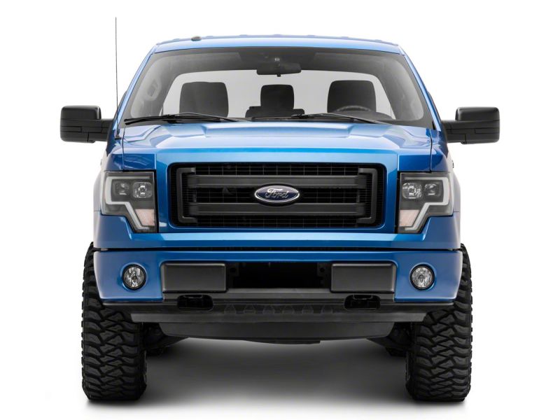 Raxiom 09-14 Ford F-150 Axial G4 Light Bar Switchback Projector Headlights- Blk Housing (Clear Lens)