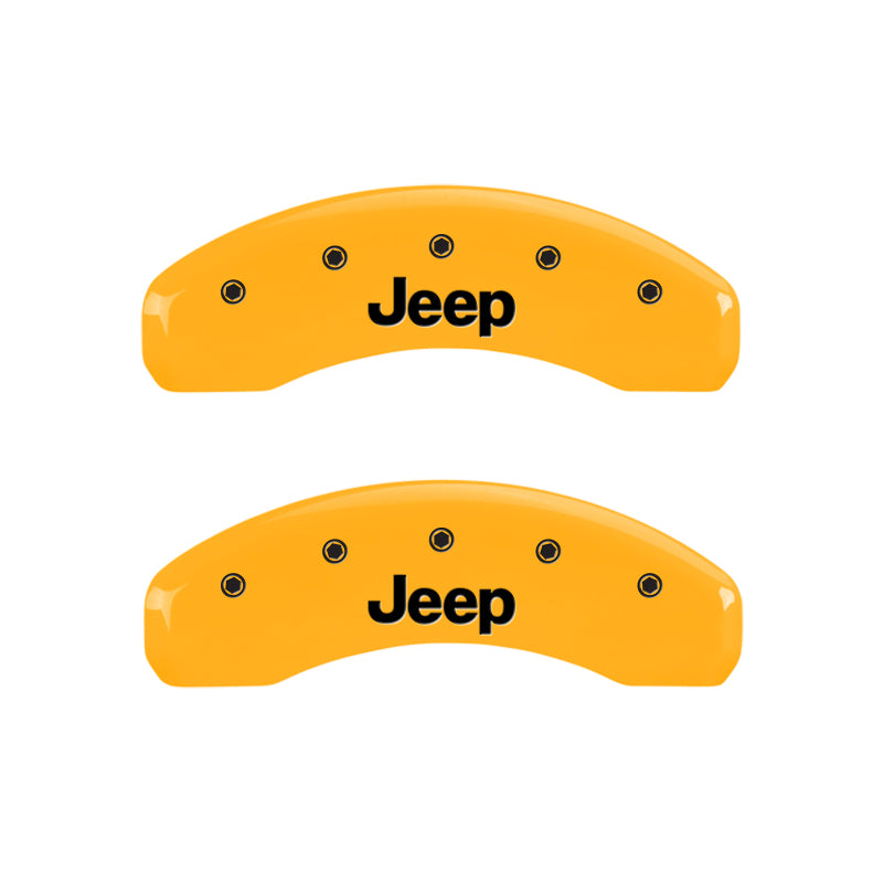 MGP 4 Caliper Covers Engraved Front & Rear Jeep Yellow Finish Black Char 1999 Jeep Grand Cherokee