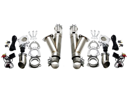 Granatelli 2.25in Stainless Steel Electronic Dual Exhaust Cutout w/Slip Fit & Band Clamp