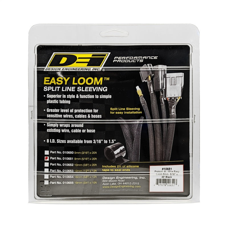 DEI Split Wire Sleeve Easy Loom 8mm-5/16in x 20 Black