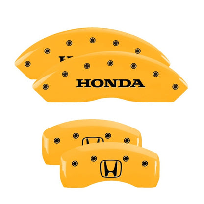 MGP 4 Caliper Covers Engraved Front Honda Rear H Logo Yellow Finish Black Char 2004 Honda Pilot