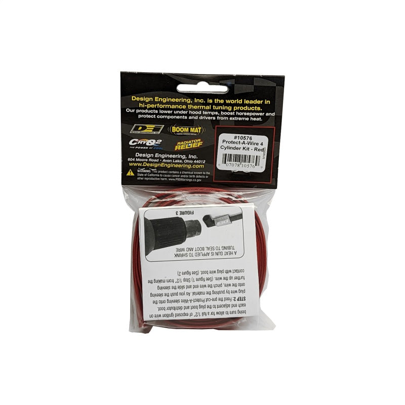 DEI Protect-A-Wire 4 Cylinder Kit - Red