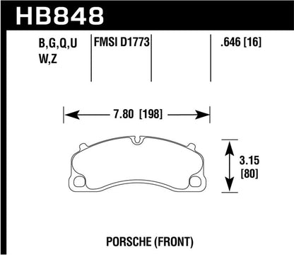 Hawk 14-19 Porsche 911 GT3/GT3 RS / 2016 Porsche Cayman GT4 HP Plus Street Front Brake Pads