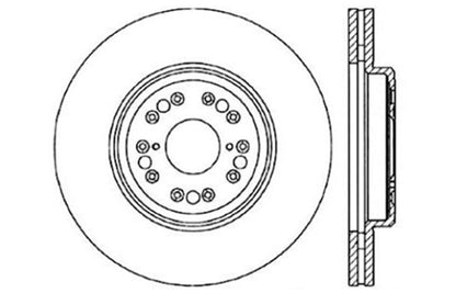 StopTech 95-00 Lexus LS 400 Right Front Slotted & Drilled Rotor