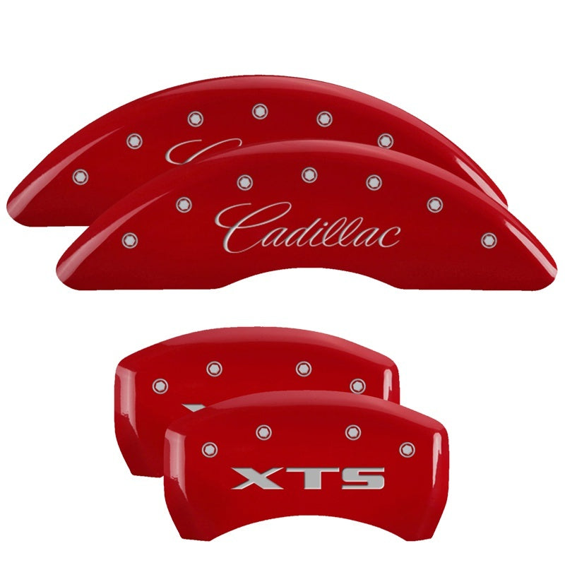 MGP 4 Caliper Covers Engraved Front & Rear GMC Red finish silver ch